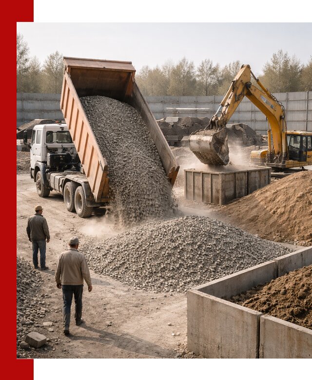 Доставка нерудных материалов с погрузкой и разгрузкой в Владимире