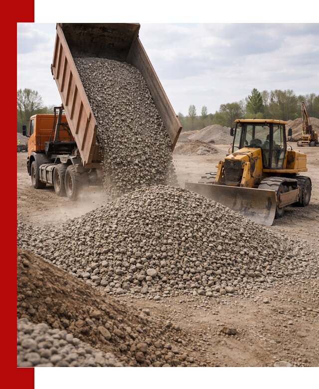 Доставка гравийного щебня фракции 40-70 в Владимире