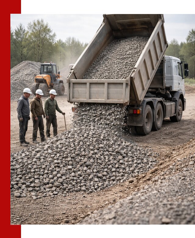 Доставка гравийного щебня фракции 70-120 в Владимире