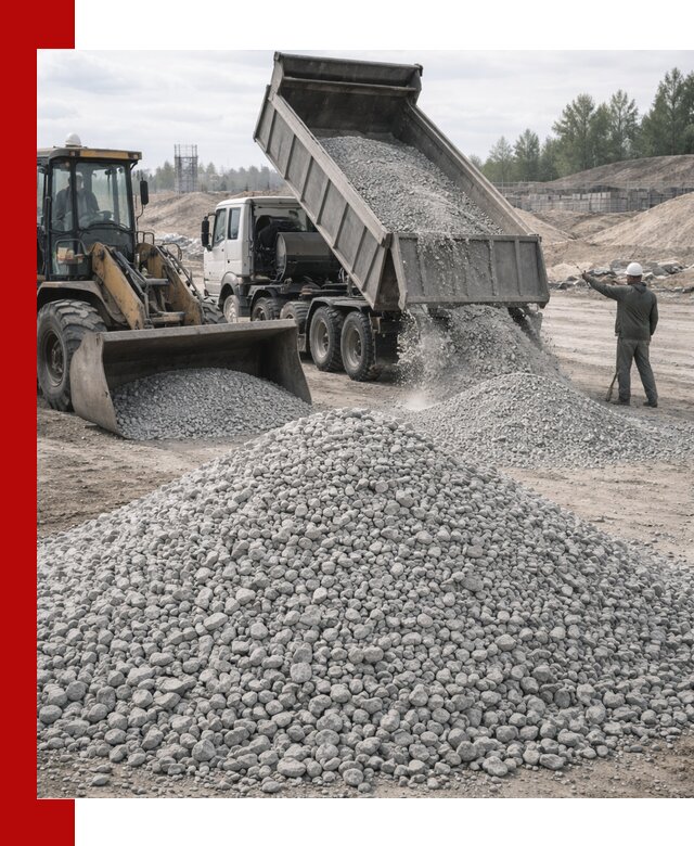 Доставка известнякового щебня фр. 5–20 в Владимире