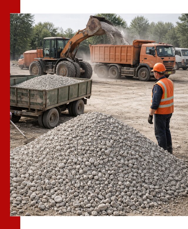 Доставка известнякового щебня фракция 20–40 в Владимире