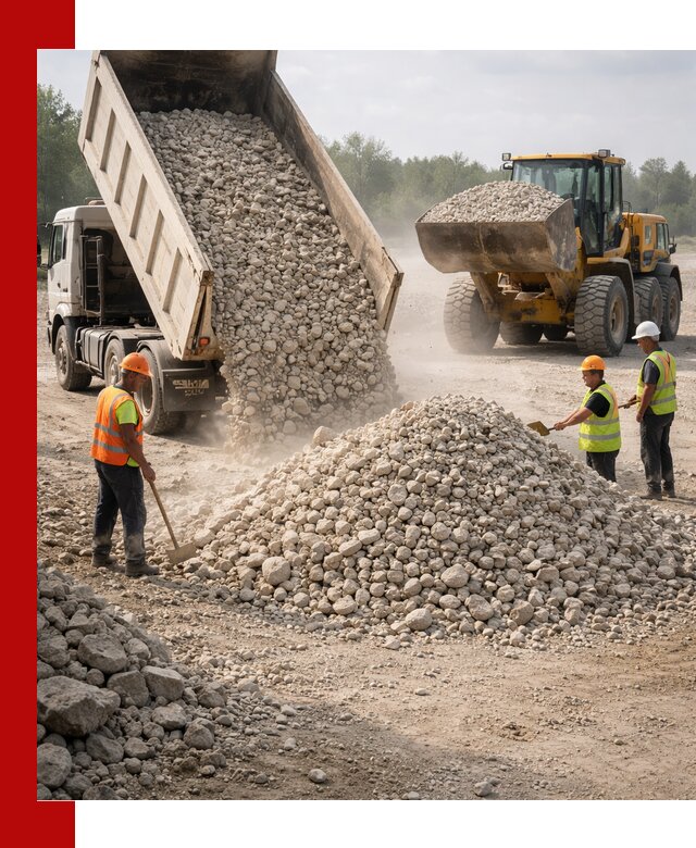 Доставка известнякового щебня фр. 40-70 в Владимире