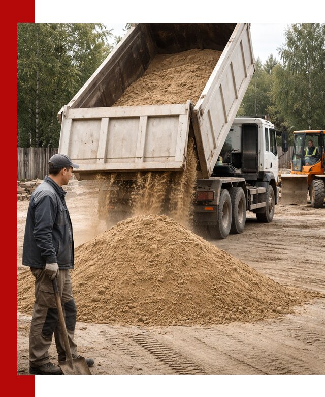 Доставка и продажа песка с разгрузкой в Владимире