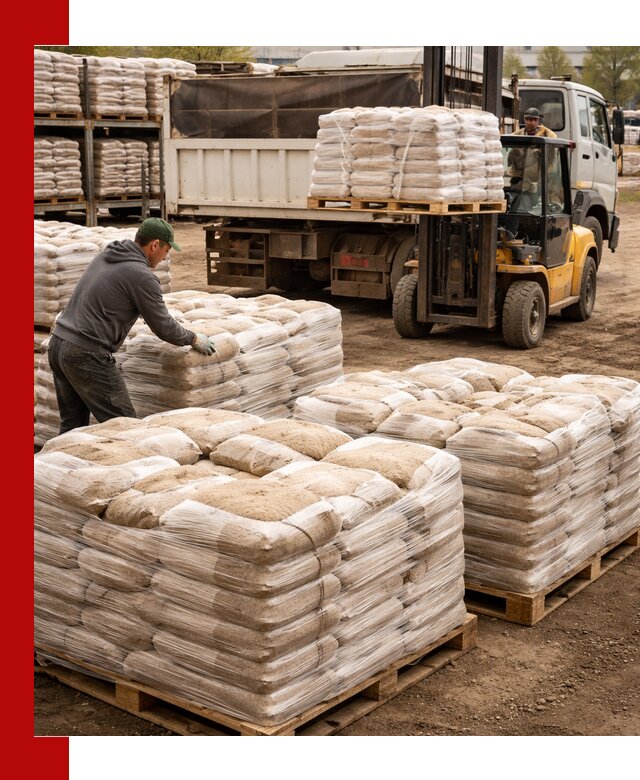 Карьерный песок в мешках с доставкой в Владимире