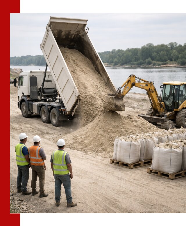 Доставка речного песка в Владимире самосвалами и погрузкой
