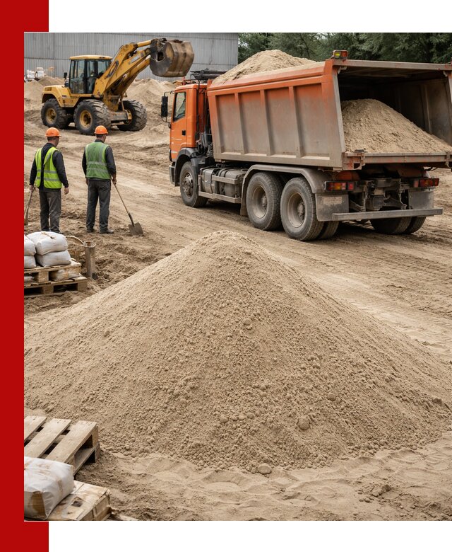 Доставка и продажа мытого речного песка в Владимире