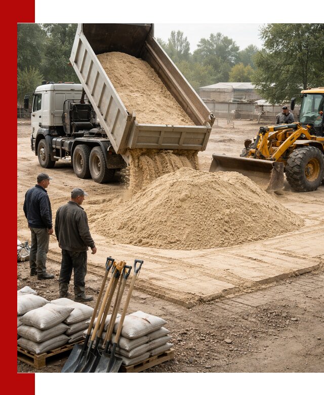 Доставка мытого песка в Владимире с самосвалами по выгодной цене