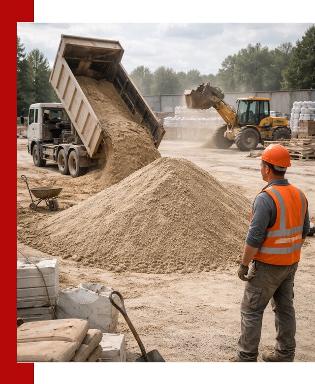 Доставка строительного песка с самосвалом в Владимире