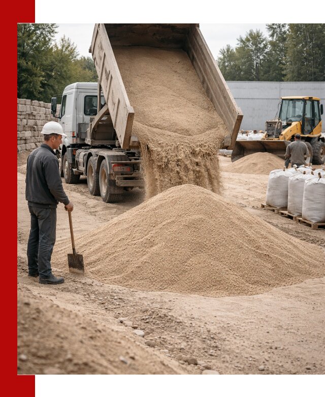 Кварцевый песок фракция 0–3 мм с доставкой в Владимире