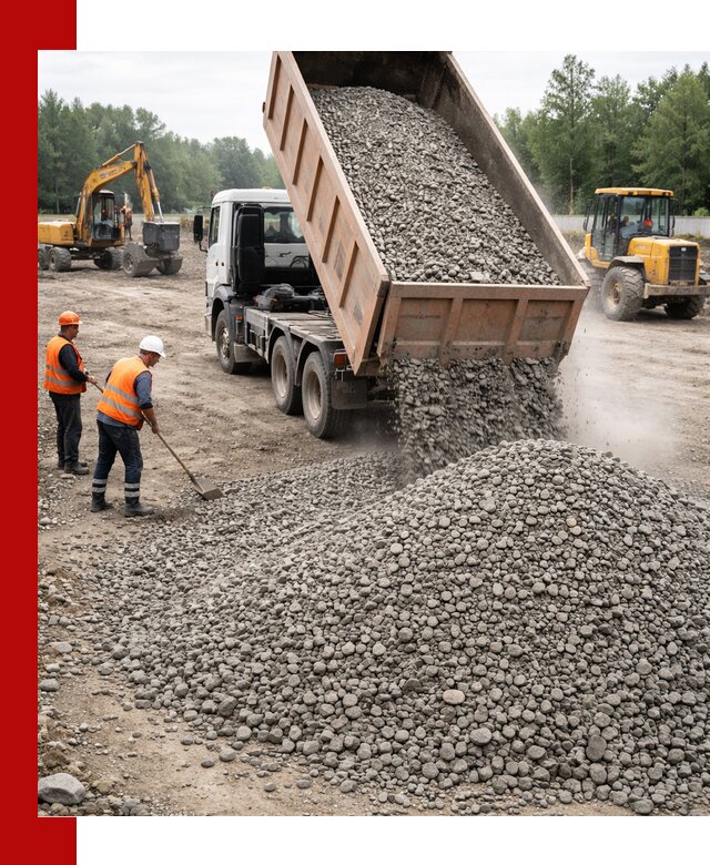 Доставка гравия фракции 40-70 в Владимире оптом и в розницу