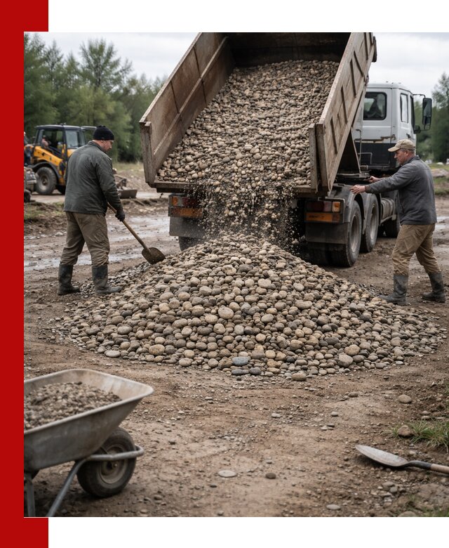 Доставка гальки речной оптом и в розницу в Владимире
