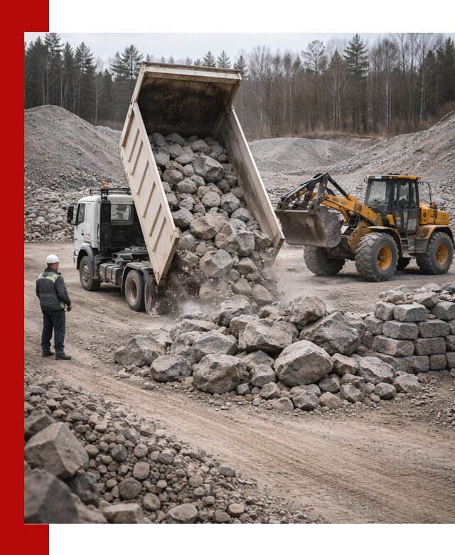 Доставка и продажа бутового гранитного камня в Владимире