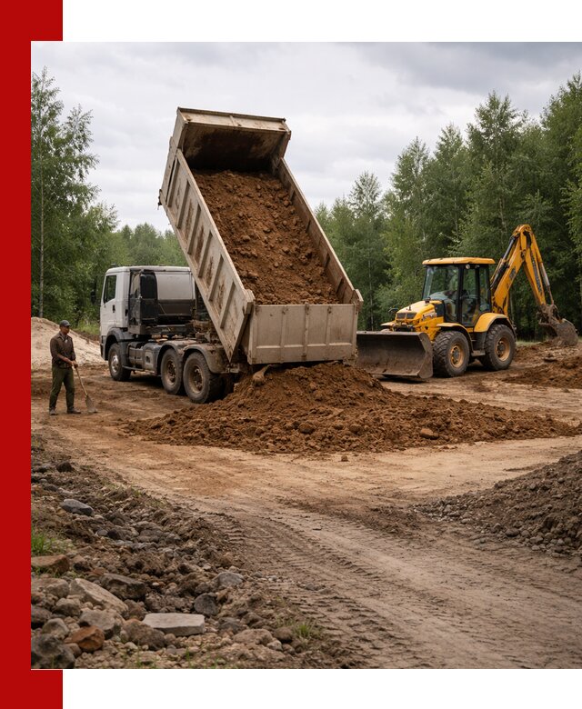 Доставка суглинка самосвалами в Владимире подсыпка и планировка