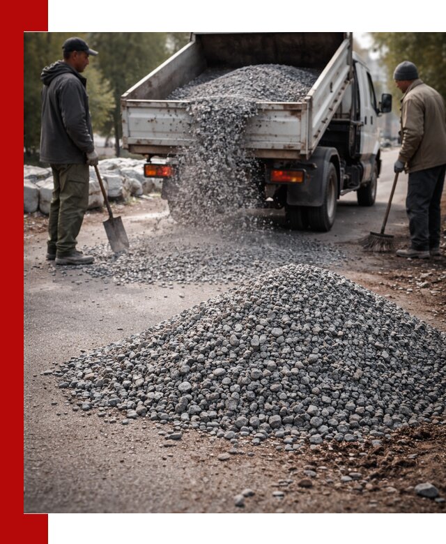 Гранитная крошка для посыпки дорог и тротуаров в Владимире