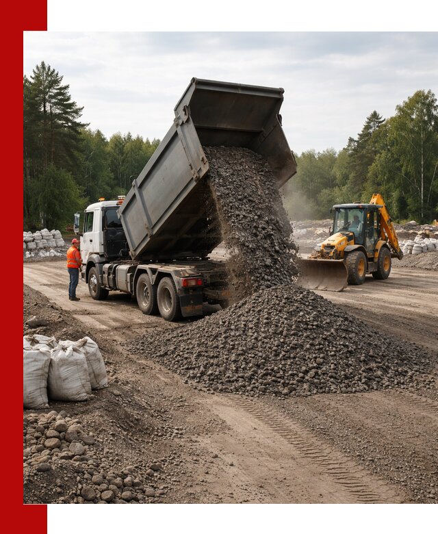 Доставка дробленого асфальта в Владимире для дорожных работ