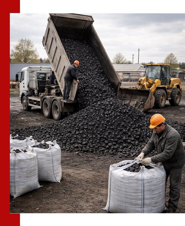 Доставка каменного угля в Владимире оптом и в розницу