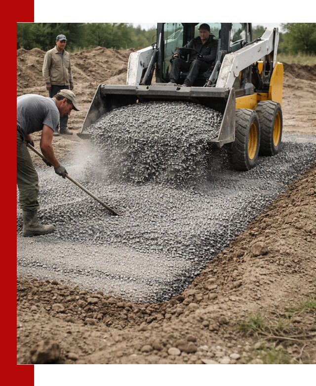 Устройство щебеночной подушки в Владимире для дорог и фундаментов